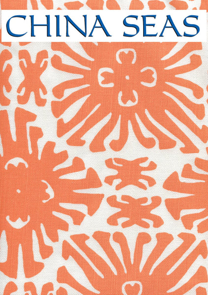 Sigourney Small Scale Orange on white Sample Fabric 