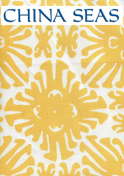 Sigourney Small Scale Yellow on White Sample Fabric 