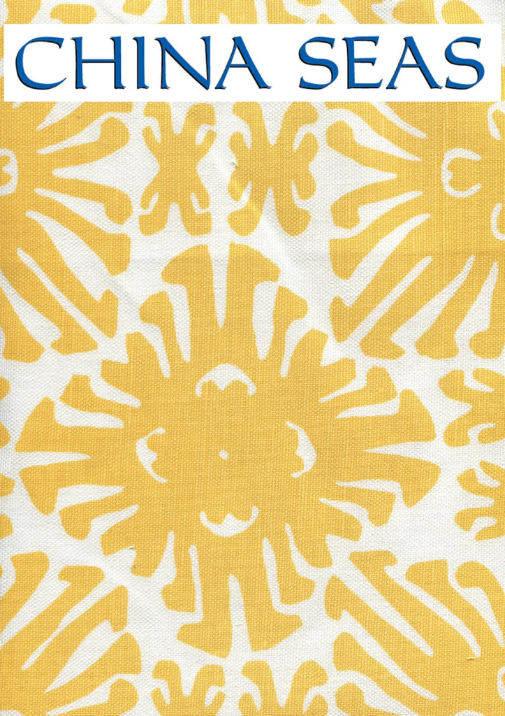 Sigourney Small Scale Yellow on White Sample Fabric 