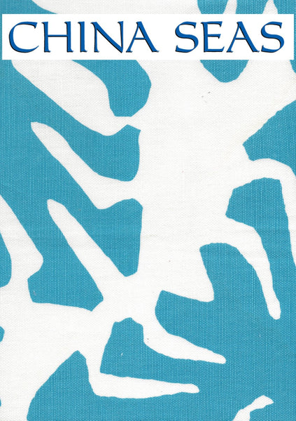 Sigourney Turquoise Turquoise on White Sample Fabric 