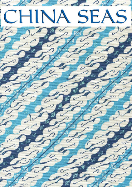 Sunnyjim Diagonal Turquoise Navy on Tint Sample Fabric 