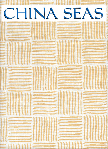 Textura on Curtain Linen Inca Gold on White Sample Fabric 