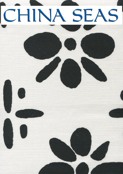 Wildflowers II Black on white Sample Fabric 