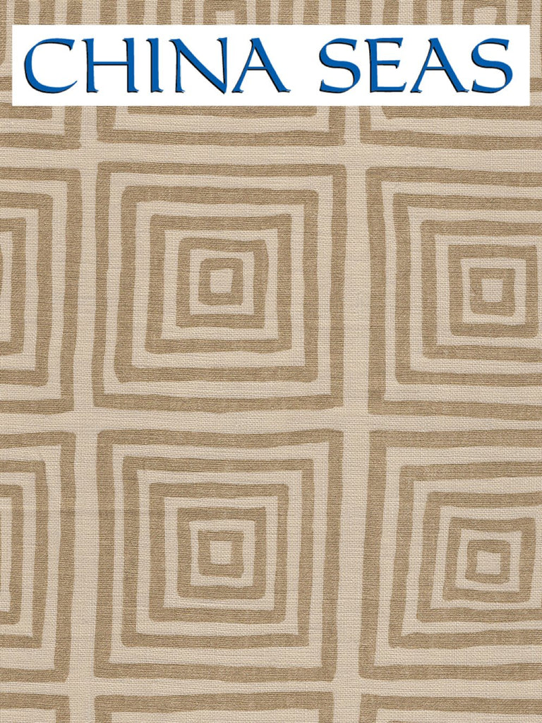 Ziggurat Metallic on Tan Sample Fabric 