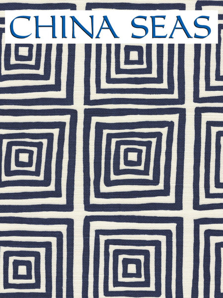 Ziggurat Navy on Tint Sample Fabric 