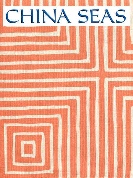 Ziggurat Reverse Large Scale New Navy on Tint Sample Fabric 