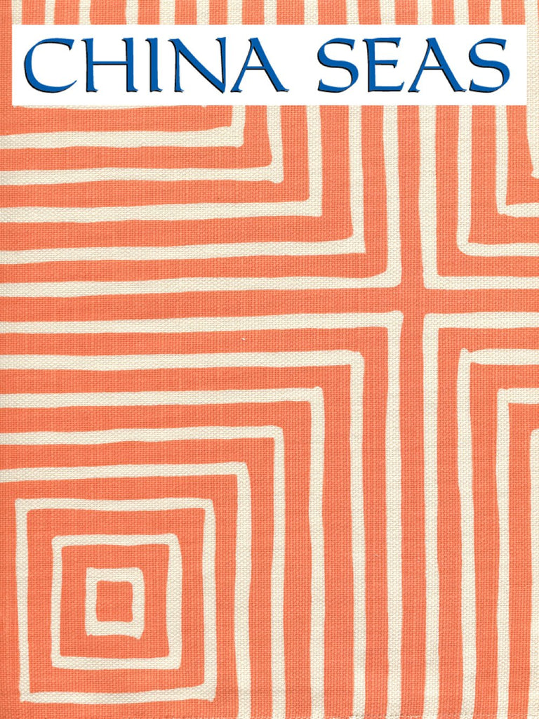 Ziggurat Reverse Large Scale New Navy on Tint Sample Fabric 