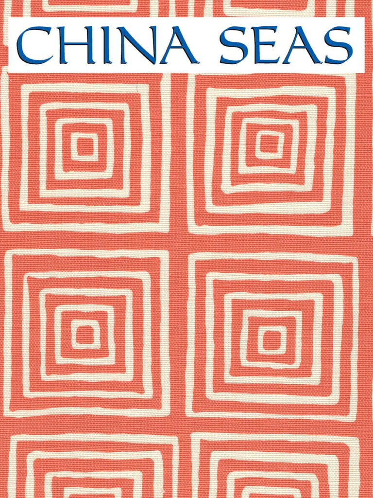 Ziggurat Reverse Large Scale Windsor Blue on Tint Sample Fabric 