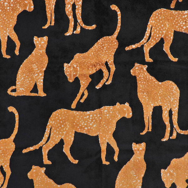 Chester Cheetah Velvet Black and Gold - Black Wallcovering | Designer Wallcoverings