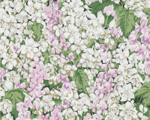 Les Delphiniums Roses - White Wallcovering | Pierre Frey