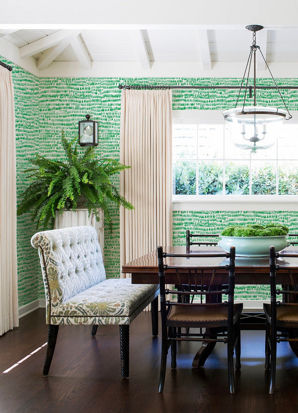 King's Rhelm Brushstrokes Green on White