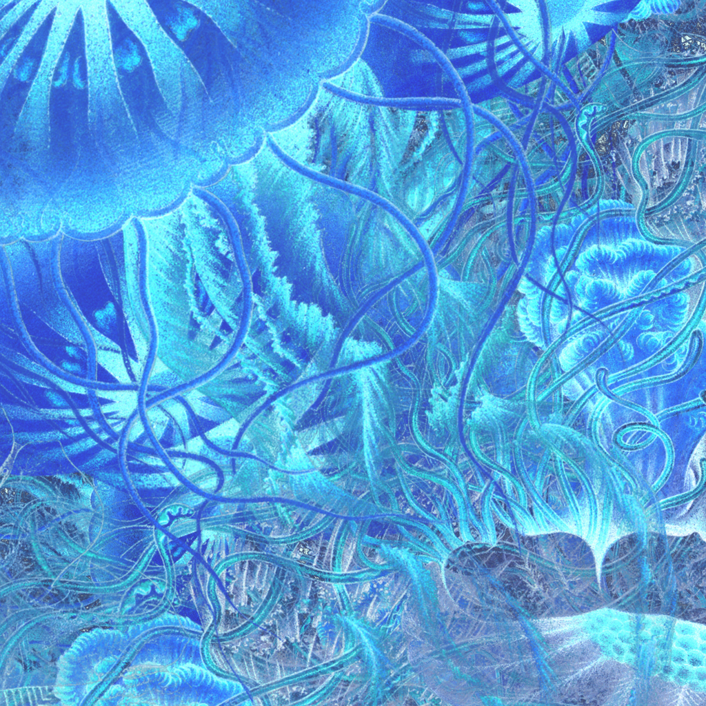 Deep Sea Underwater Reef Mural- Ocean Blue (AVAILABLE IN YOUR COLORS) - Designer Wallcoverings and Fabrics