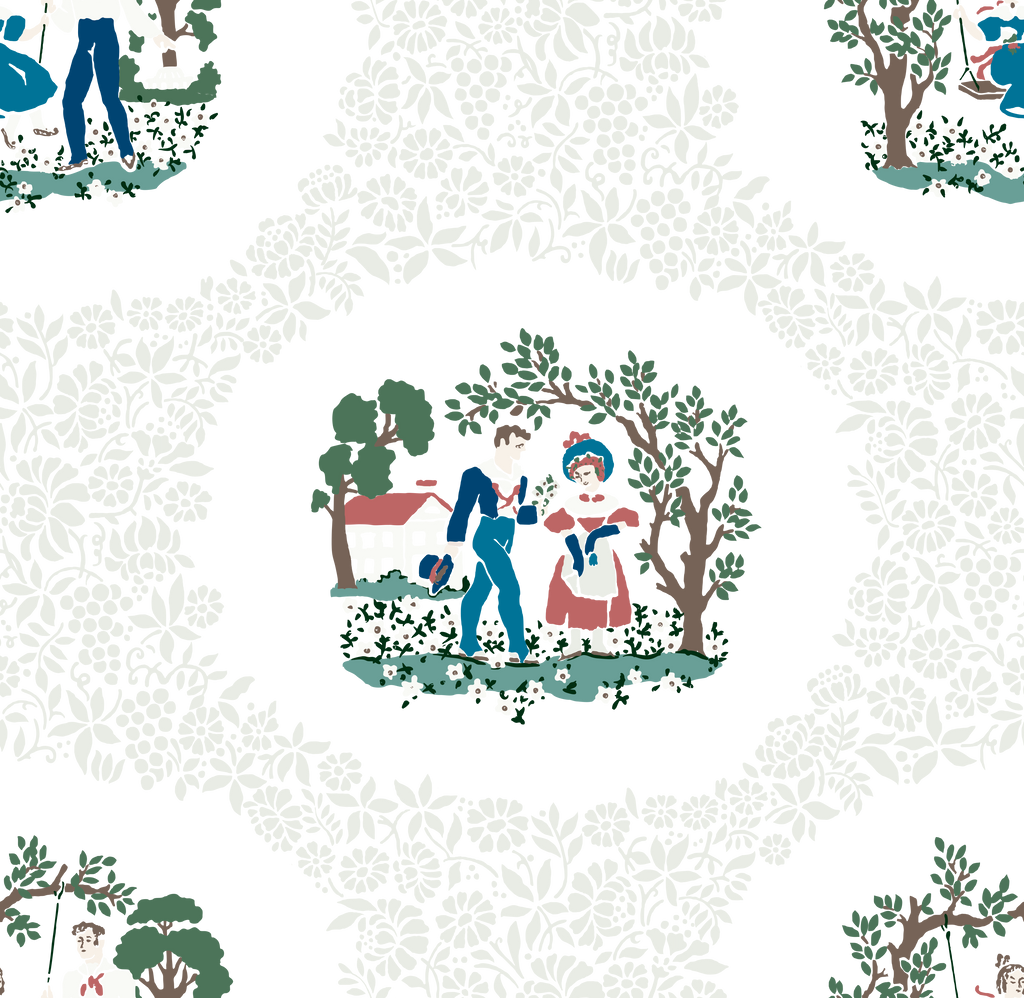 Sally's Authentic Scenic Vintage 1950's  Wallpaper