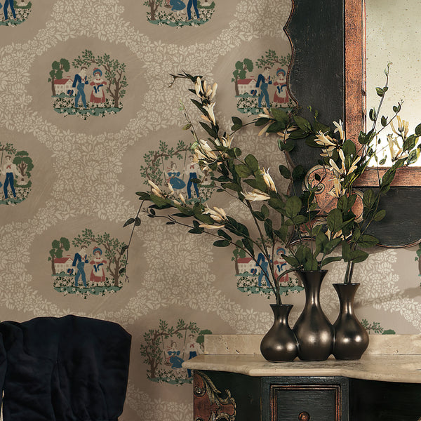 Sally's Authentic Scenic Vintage 1950's  Wallpaper