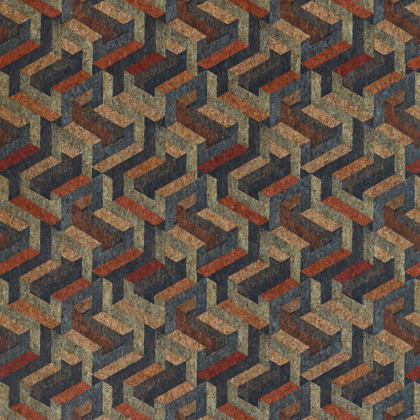 Anthology - Escheresque Copper/Slate Wallcovering | Harlequin
