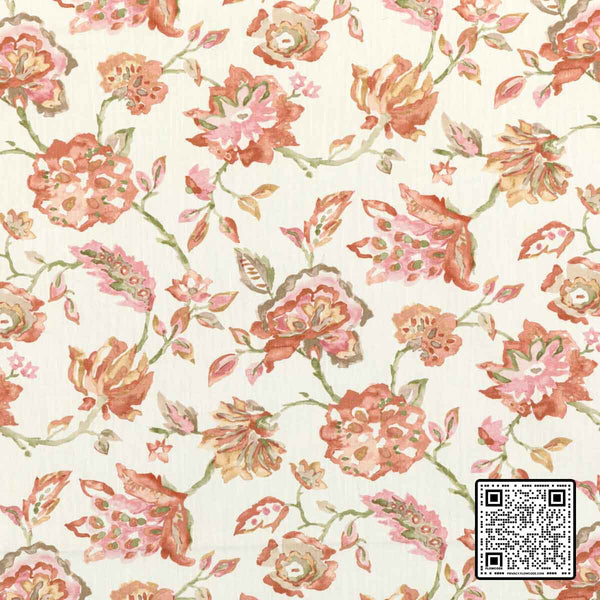  ETHERIA COTTON - 97%;LINEN - 3% WHITE ORANGE PINK MULTIPURPOSE available exclusively at Designer Wallcoverings