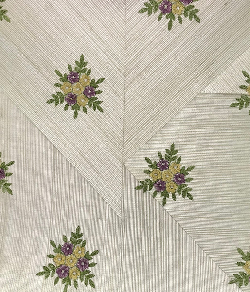 Bellissima Natural Grasscloth with Fine Inlay / Embroidery