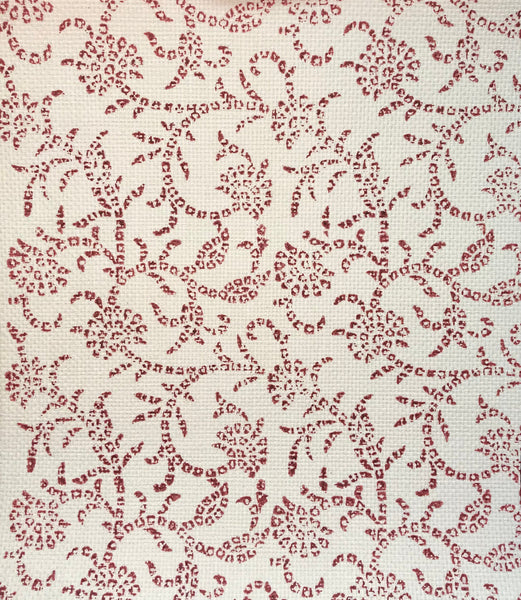 Bellissima Natural Paper Weave Wallcovering with Fine Block Print