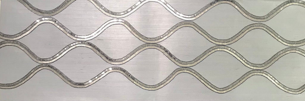 Bellissima Natural Grasscloth with Fine Embroidery