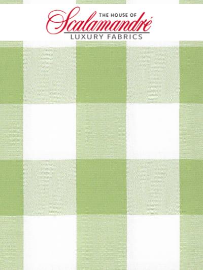 POKER LARGE PLAID - LIME - FABRIC - F33022-004 at Designer Wallcoverings and Fabrics, Your online resource since 2007