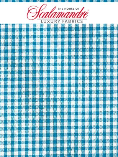 POKER CHECK - AQUA - FABRIC - F33018-005 at Designer Wallcoverings and Fabrics, Your online resource since 2007
