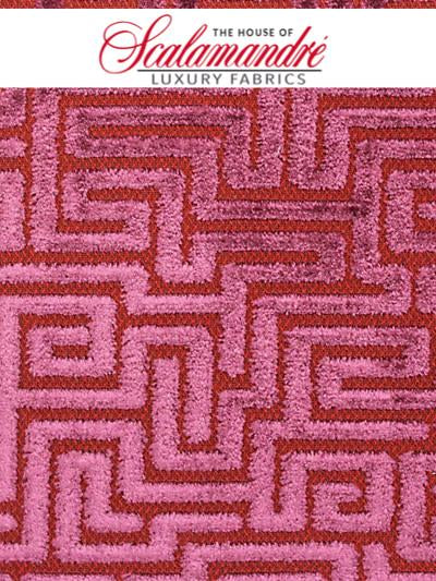 VELLUTO LABIRINTO - RASPBERRY - FABRIC - F37002-005 at Designer Wallcoverings and Fabrics, Your online resource since 2007