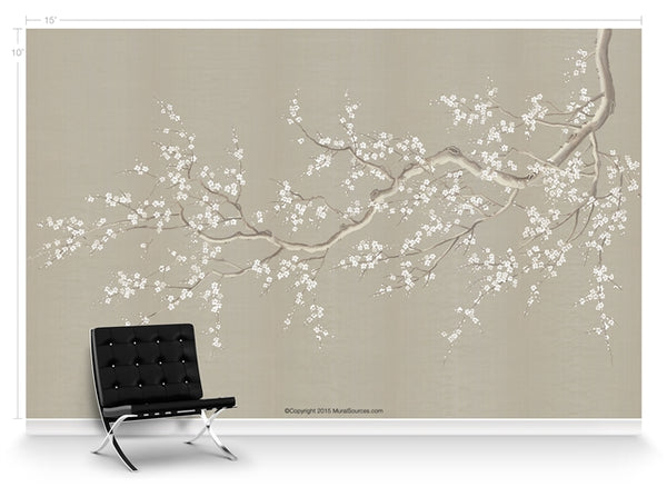 Crumwell Cherry Blossoms by Et Cie Wall Panels - Designer Wallcoverings and Fabrics