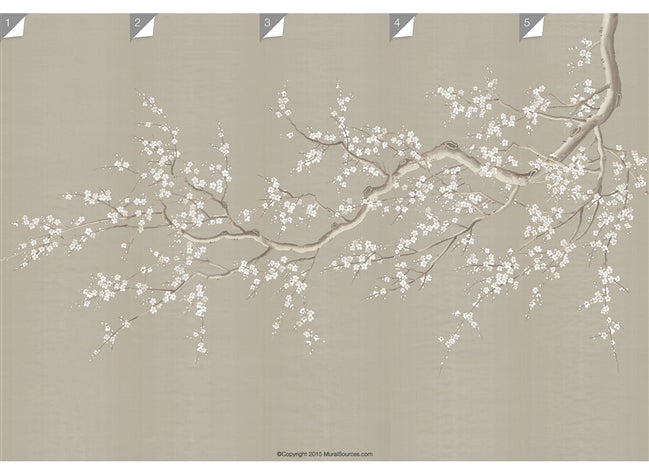 Crumwell Cherry Blossoms by Et Cie Wall Panels - Designer Wallcoverings and Fabrics