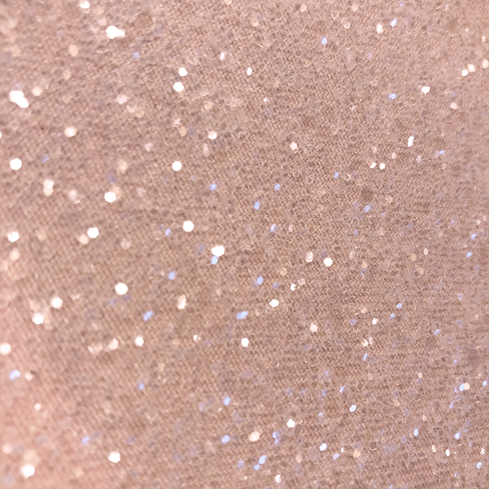 Hollywood Glamour Sequin Blush Pink and Clear Glitter - Designer Wallcoverings and Fabrics
