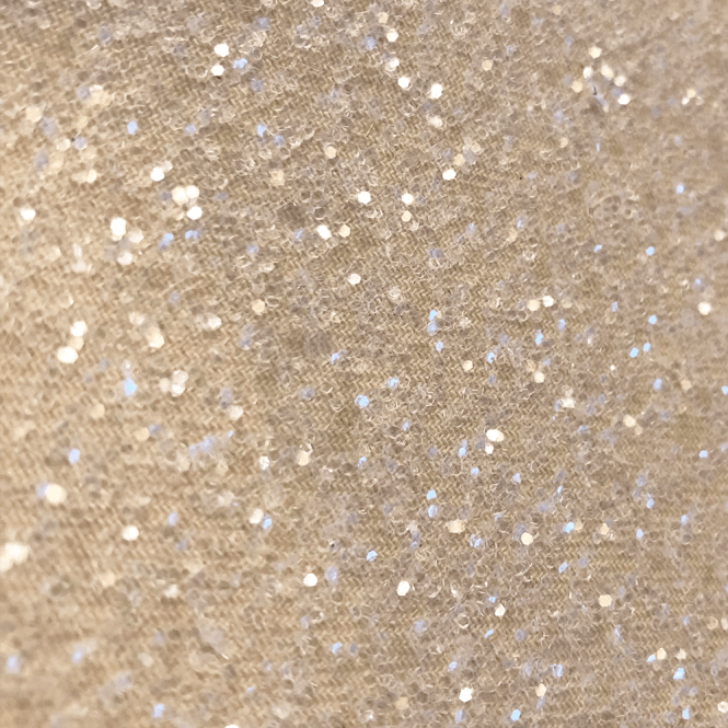 Hollywood Glamour Sequin Ivory and Clear Glitter - Designer Wallcoverings and Fabrics