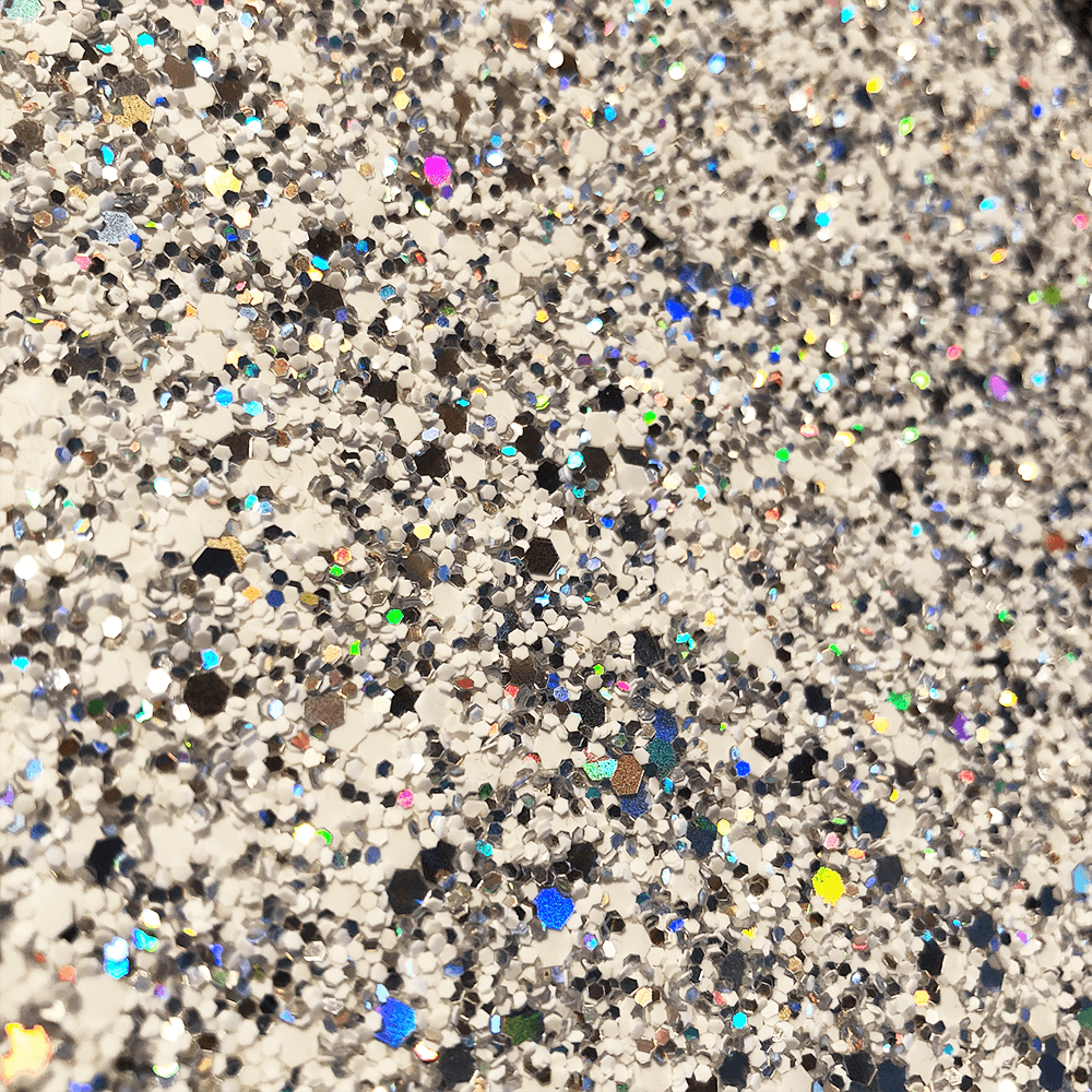 Hollywood Glamour Sequin White Rainbow Glitter - Designer Wallcoverings and Fabrics