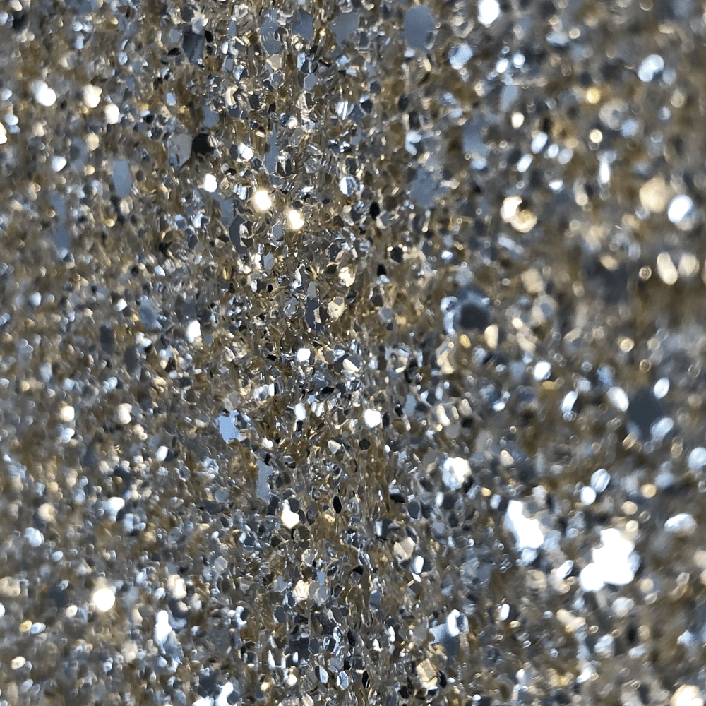 Hollywood Glamour Sequin Premium Light Champagne and Silver Metallic Glitter - Designer Wallcoverings and Fabrics