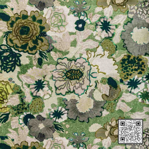  ARIOSO PRINT COTTON - 63%;LINEN - 37% GREEN GREY  MULTIPURPOSE available exclusively at Designer Wallcoverings
