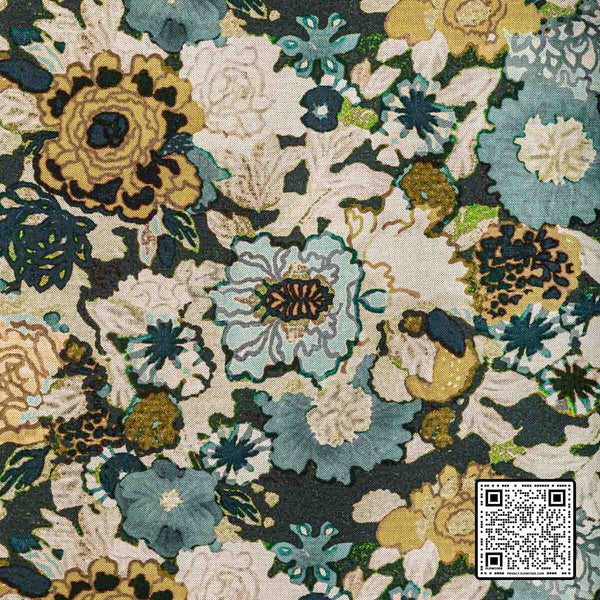  ARIOSO PRINT COTTON - 63%;LINEN - 37% MULTI BLUE YELLOW MULTIPURPOSE available exclusively at Designer Wallcoverings
