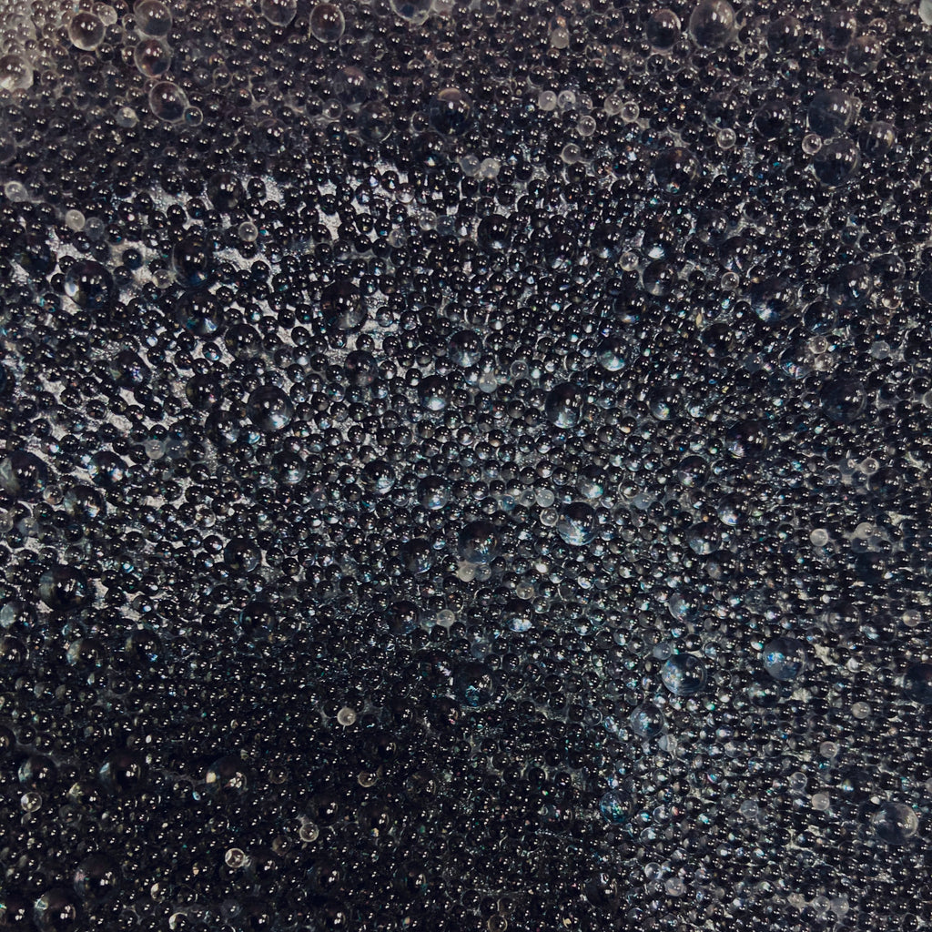 Gleaming Glambeads Cool Black Metallic Glass Bead Wallpaper - Designer Wallcoverings and Fabrics