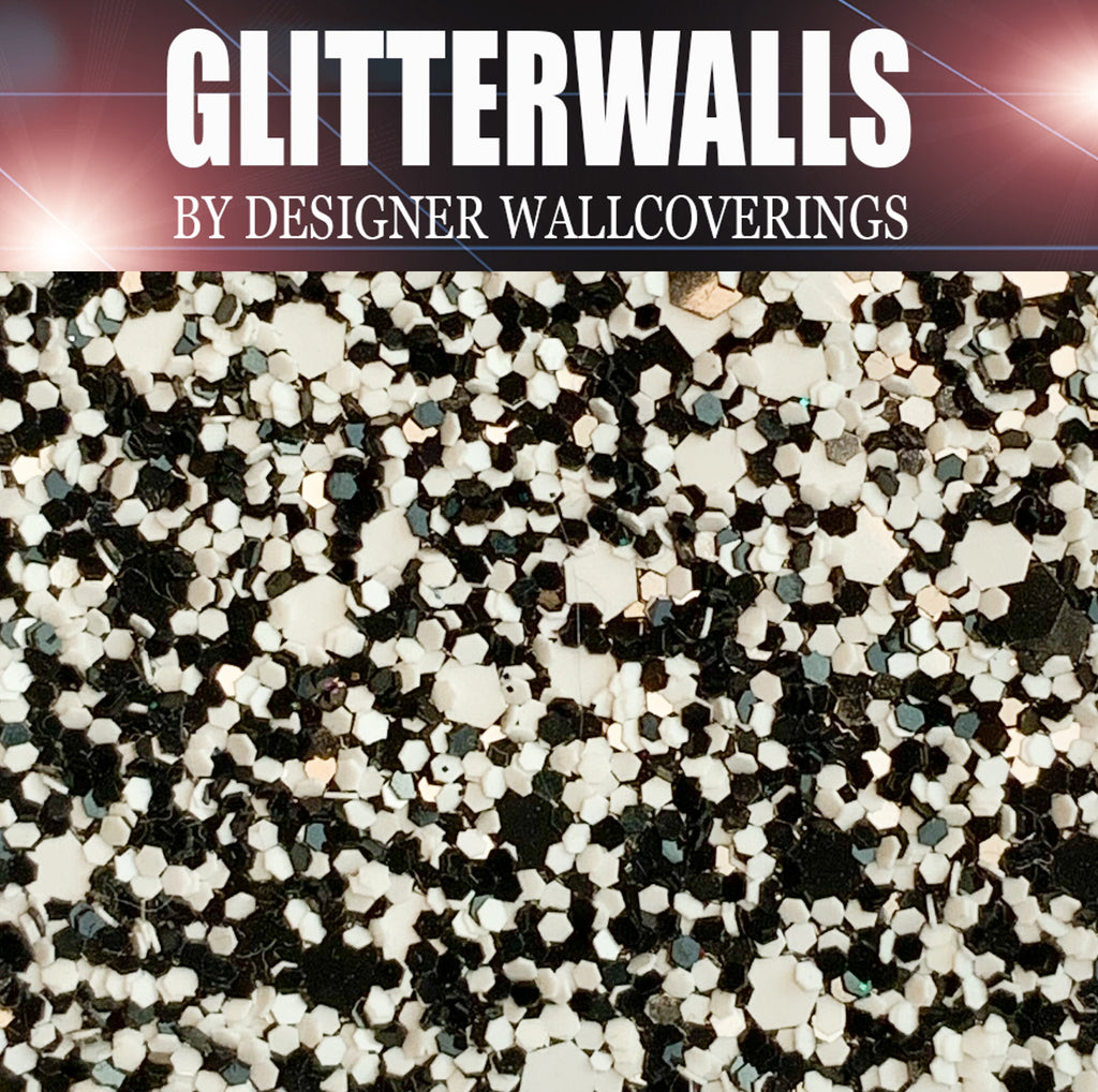 Hollywood Glamour Sequin - Black/White | Glitter Walls