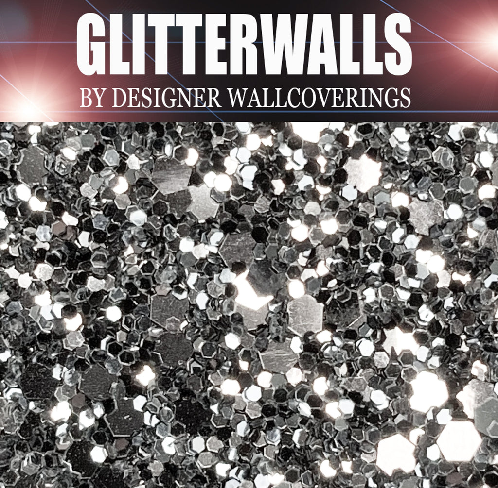 Hollywood Glamour Sequin - Silver/Gunmetal | Glitter Walls