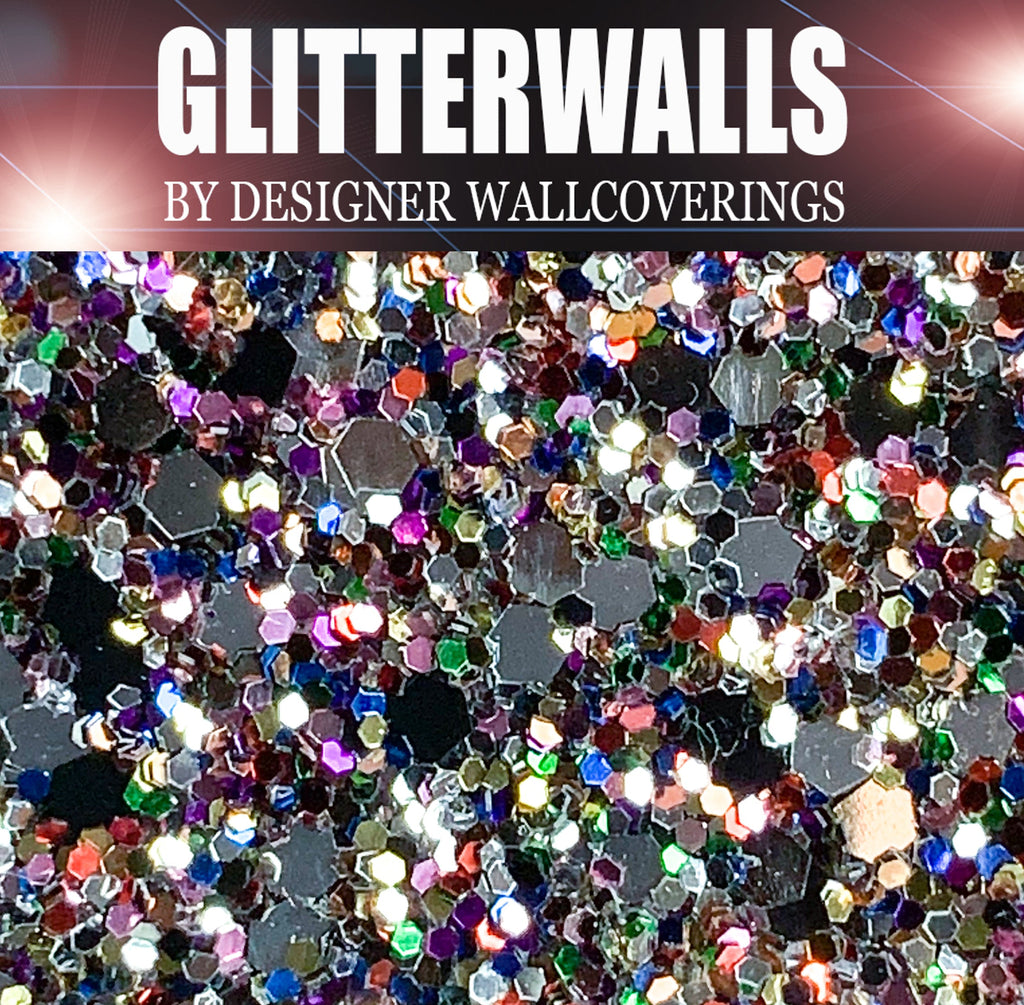 Hollywood Glamour Sequin - Black/Silver/Multi | Glitter Walls