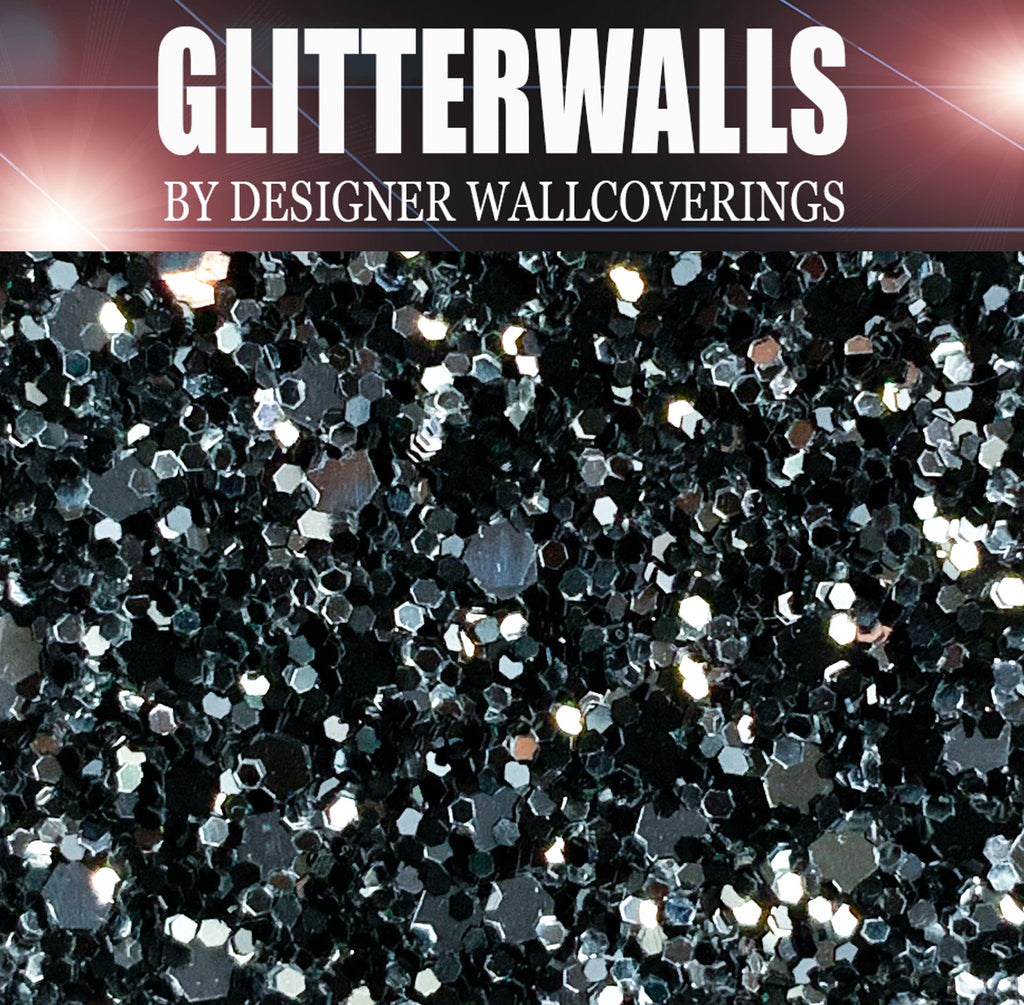 Hollywood Glamour Sequin - Black/Silver | Glitter Walls