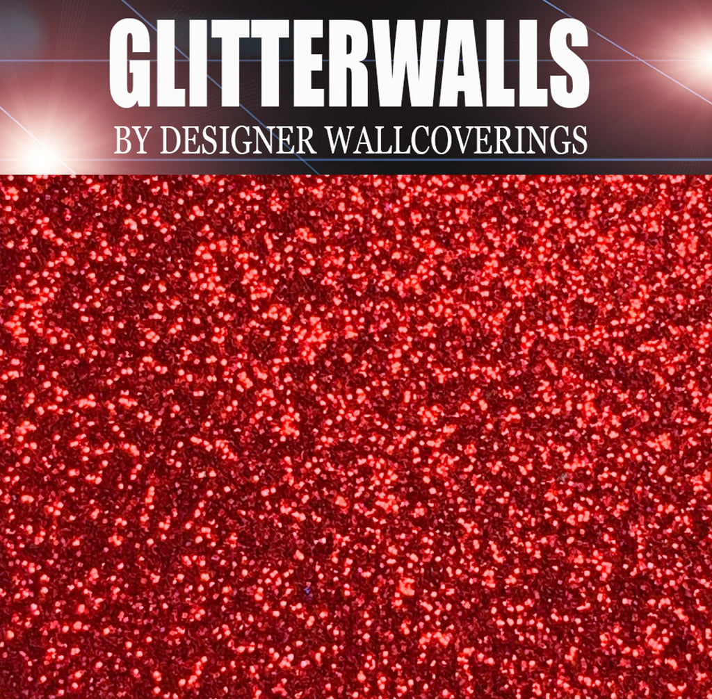 Hollywood Glamour Glitter Wallpaper - Red | Glitter Walls