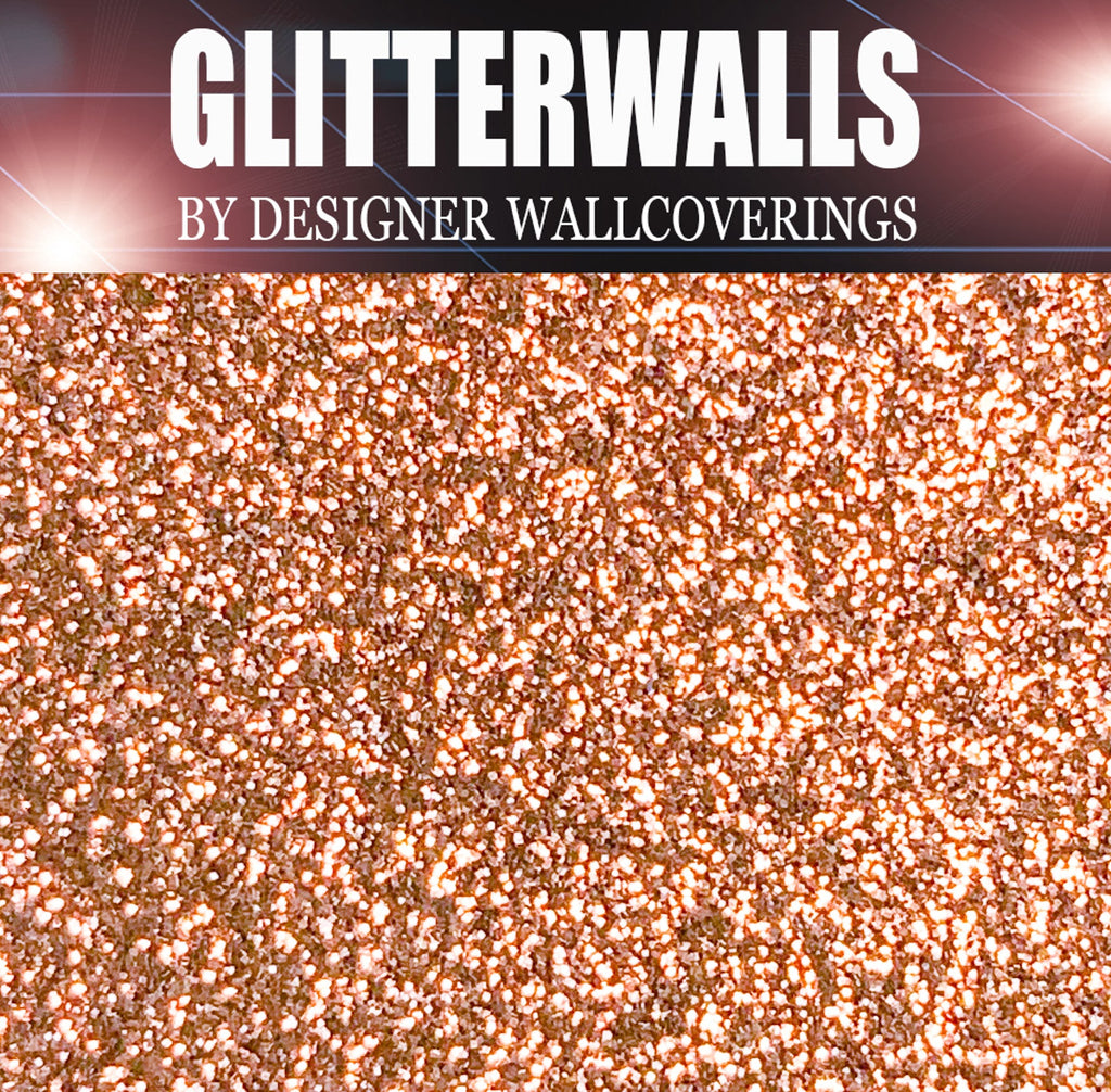 Hollywood Glamour Glitter Wallpaper - Rose Gold | Glitter Walls