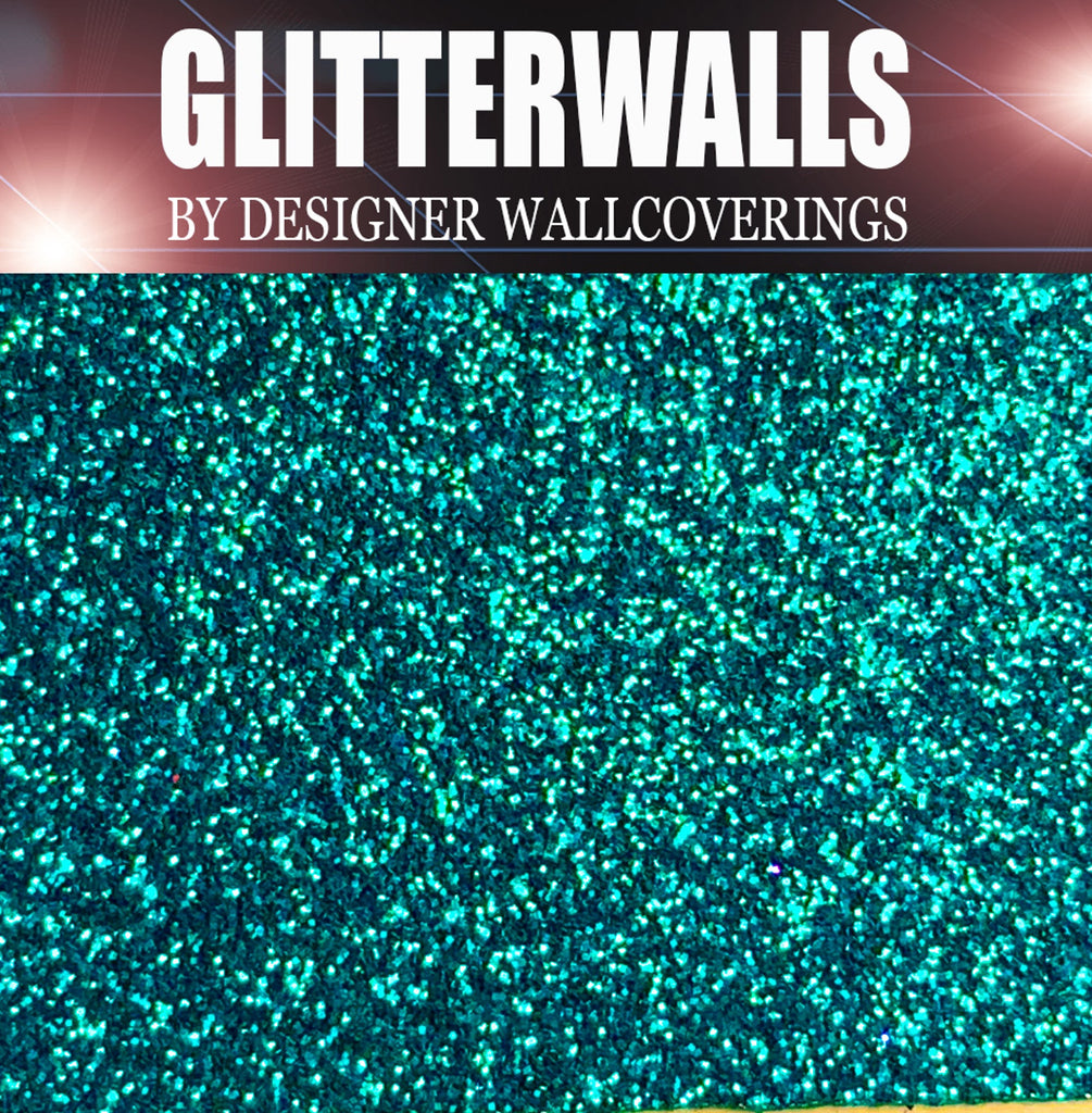 Hollywood Glamour Glitter Wallpaper - Cayman Green | Glitter Walls