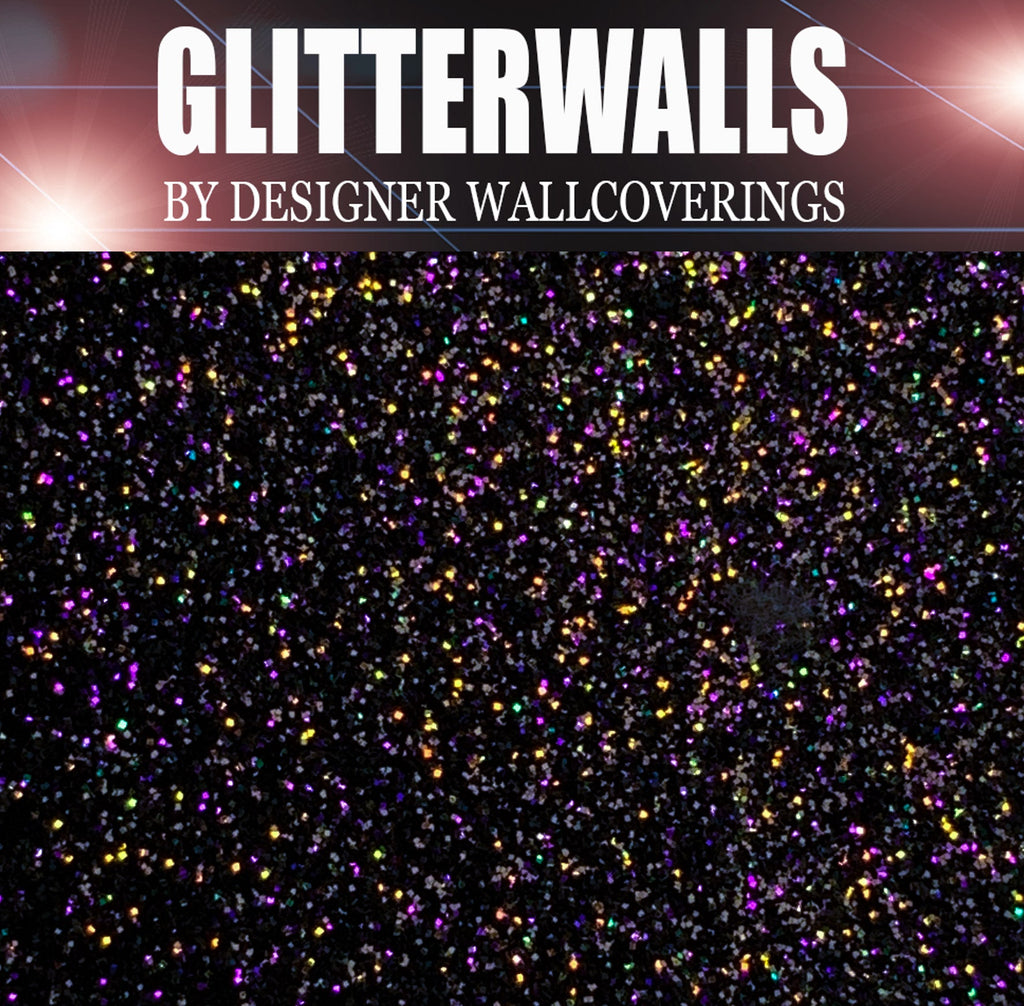 Hollywood Glamour Glitter Wallpaper - Black Irise | Glitter Walls