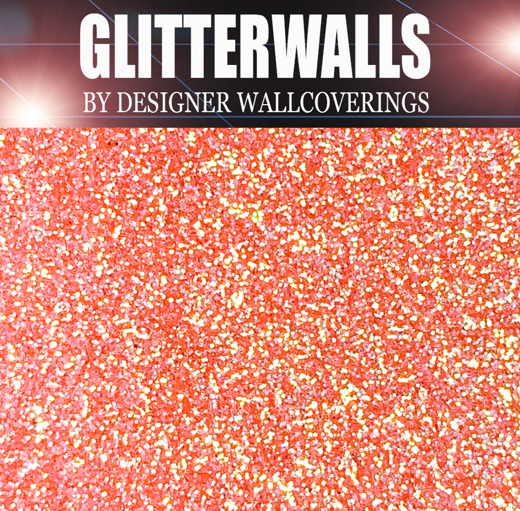 Hollywood Glamour Glitter Wallpaper - Orange Iris | Glitter Walls