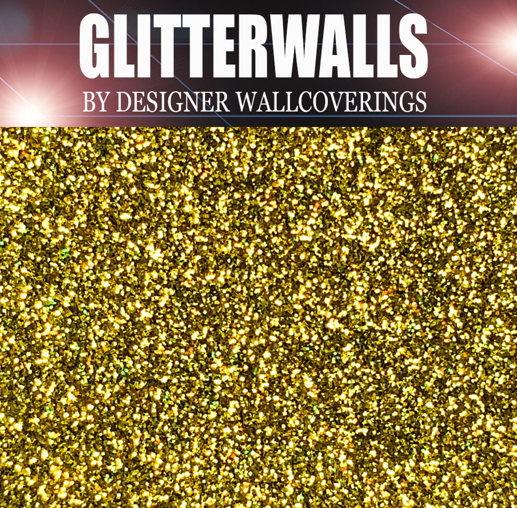 Hollywood Glamour Glitter Wallpaper - Gold Hologram | Glitter Walls