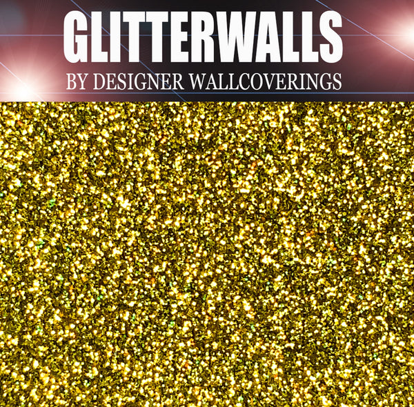 Hollywood Glamour Glitter Wallpaper - Gold Hologram | Glitter Walls