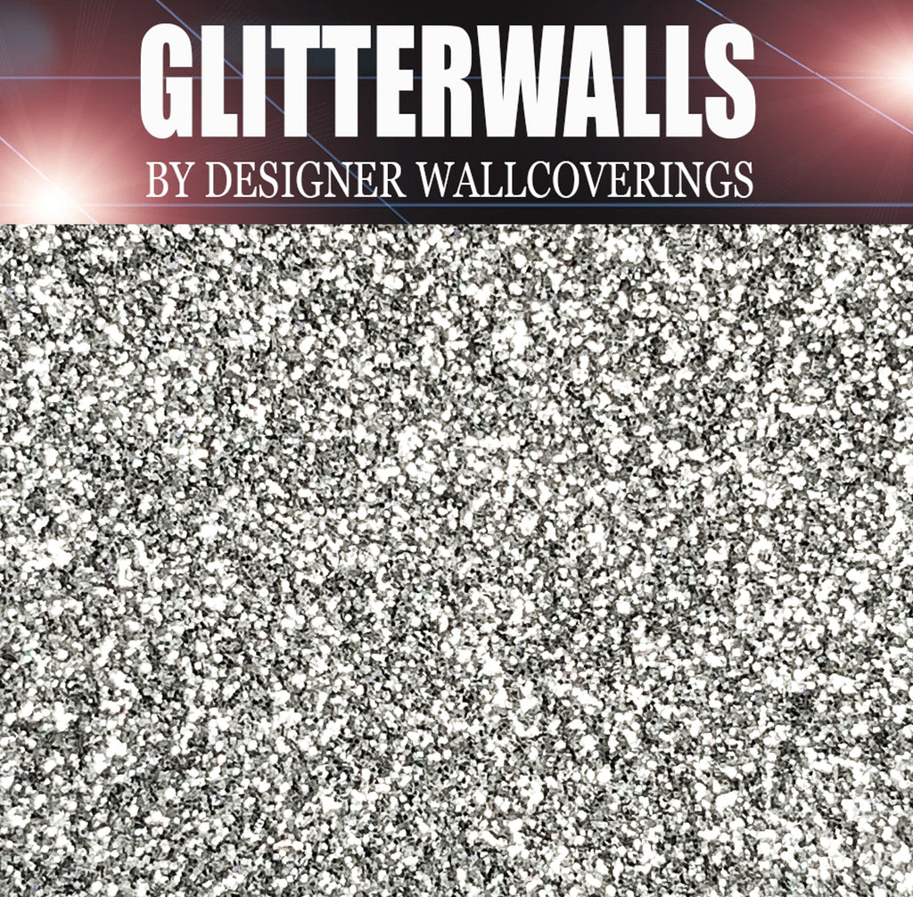 Hollywood Glamour Glitter Wallpaper - Silver Hologram | Glitter Walls