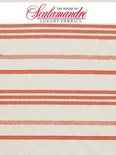 MARINA STRIPE - TERRACOTTA - FABRIC - H00573-001 at Designer Wallcoverings and Fabrics, Your online resource since 2007