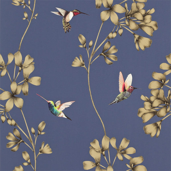 Amazilia - Indigo Wallcovering | Harlequin
