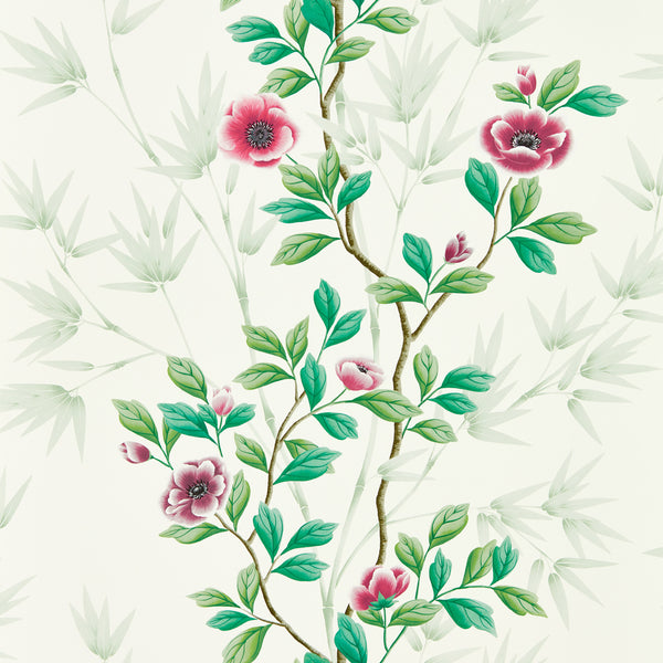 Lady Alford - Fig Blossom/ Magenta Wallcovering | Harlequin